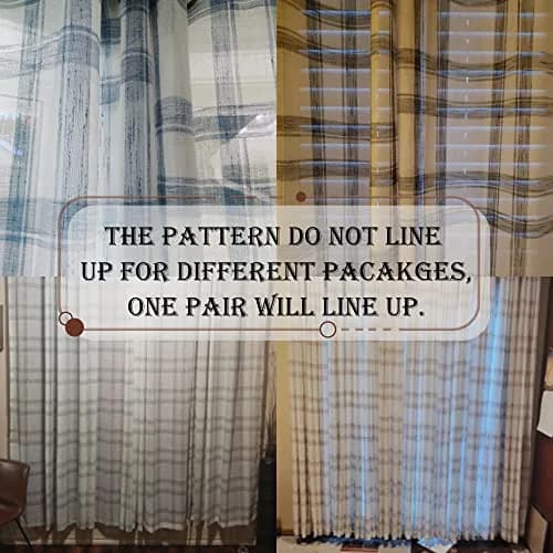 Randall Buffalo Check Semi-Sheer Curtain Panels 241 cm (95") | Farmhouse Style Light Filtering thumbnail 6