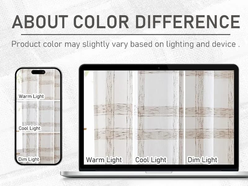 Randall Buffalo Check Semi-Sheer Curtain Panels 241 cm (95") | Farmhouse Style Light Filtering - view 8