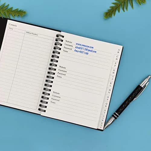 Nokingo Spiral Password Book with Tabs - 5x7 Inch, 132 Pages | Organize Internet Logins thumbnail 3