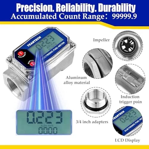 TEANTECH Digital Turbine Flow Meter 1 Inch (25.4mm) | Accurate Flow Measurement for Diesel, Kerosene, Gasoline thumbnail 5