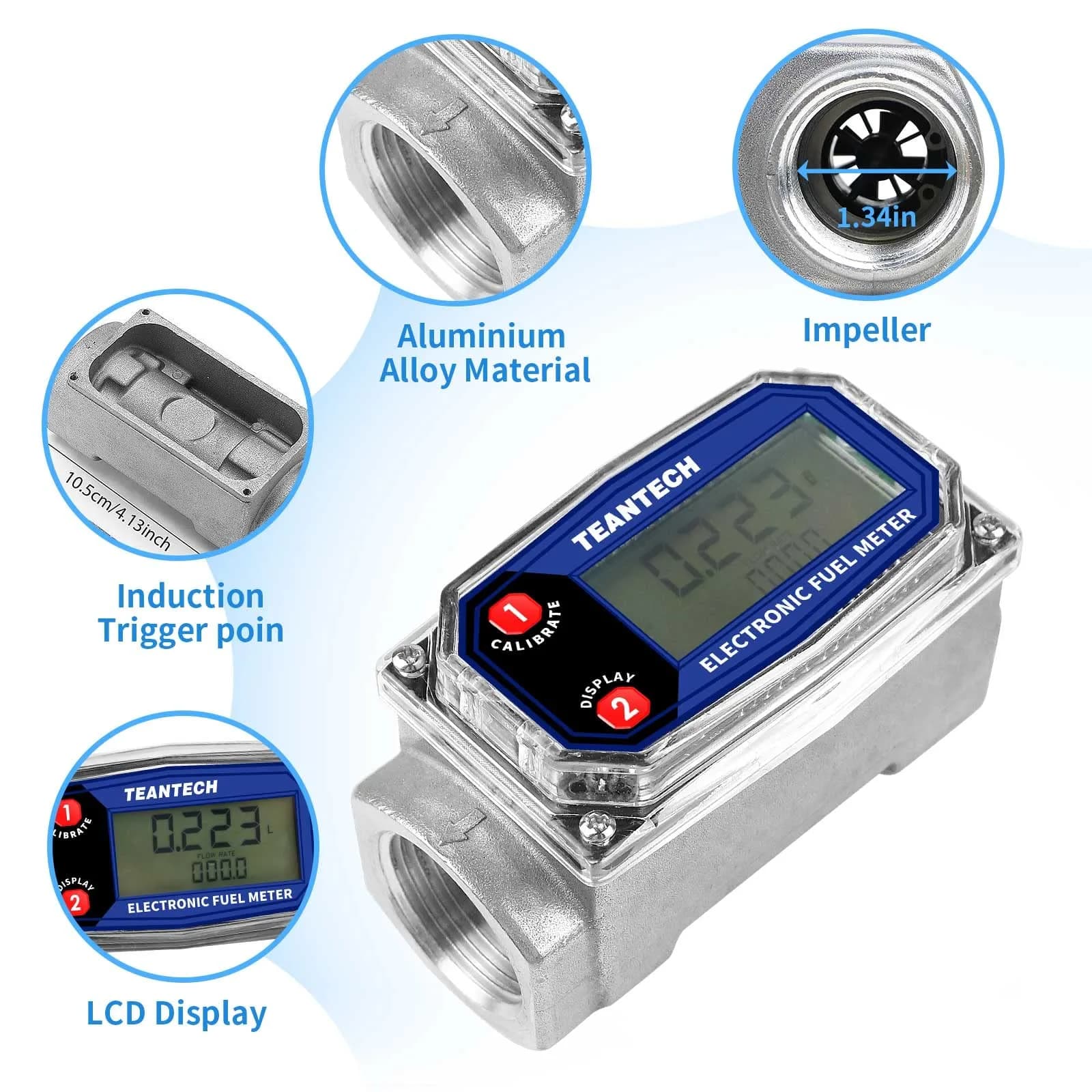 TEANTECH Digital Turbine Flow Meter 1 Inch (25.4mm) | Accurate Flow Measurement for Diesel, Kerosene, Gasoline - view 6