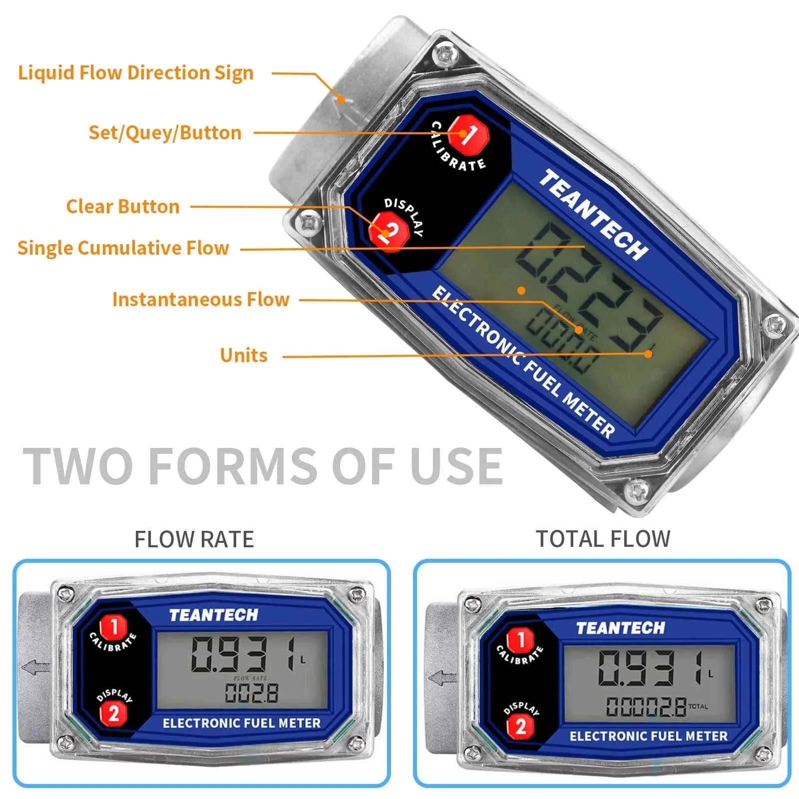 TEANTECH Digital Turbine Flow Meter 1 Inch (25.4mm) | Accurate Flow Measurement for Diesel, Kerosene, Gasoline - view 8
