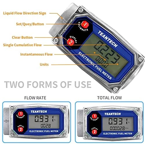 TEANTECH Digital Turbine Flow Meter 1 Inch (25.4mm) | Accurate Flow Measurement for Diesel, Kerosene, Gasoline thumbnail 8