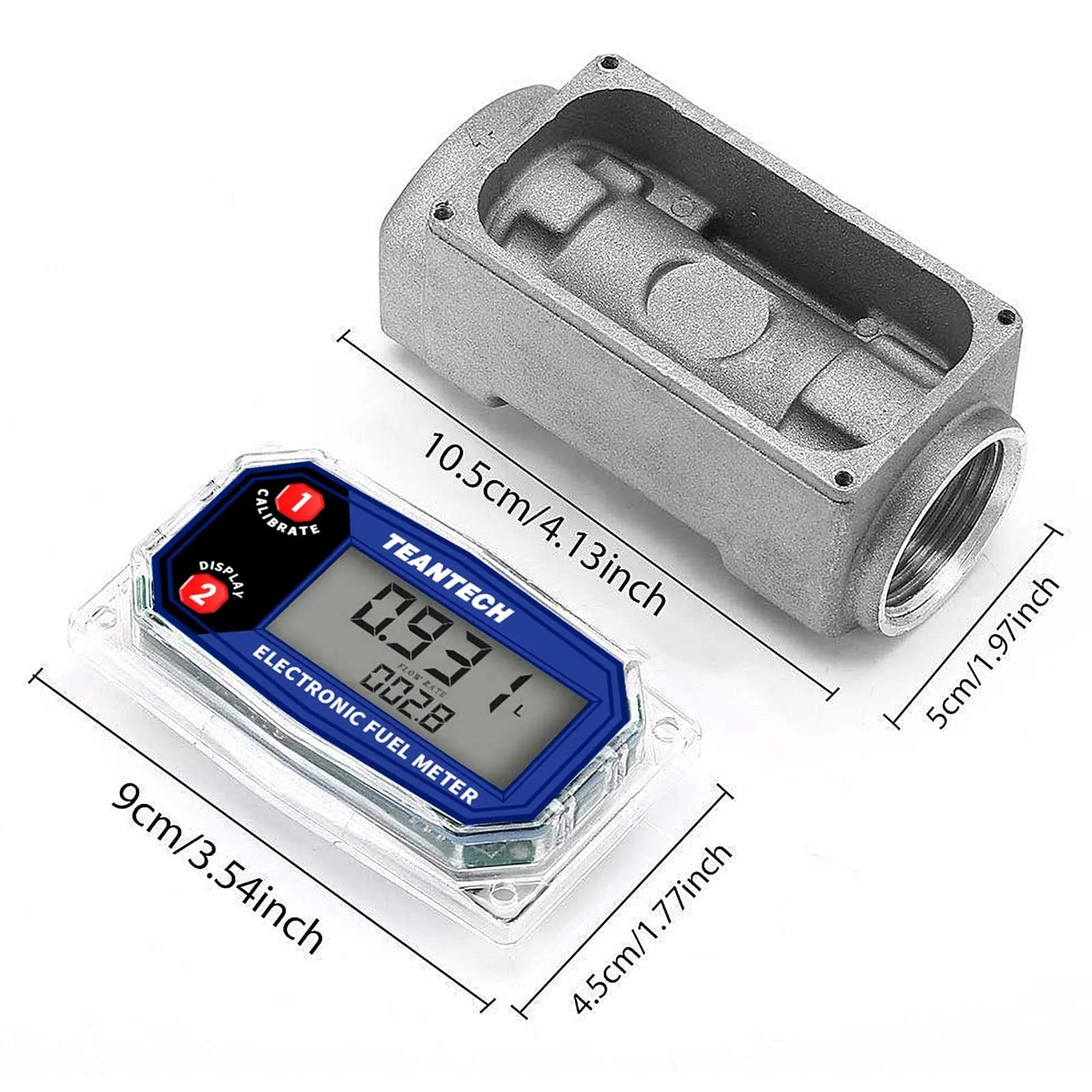 TEANTECH Digital Turbine Flow Meter 1 Inch (25.4mm) | Accurate Flow Measurement for Diesel, Kerosene, Gasoline - view 2