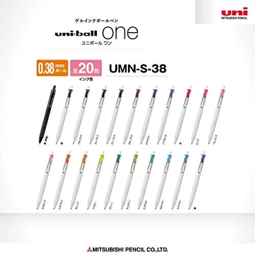 Mitsubishi Pencil Uni-Ball One UMNS38.7 Gel Pens 0.38mm Green Black 10-Pack | Smooth Ink Flow thumbnail 4