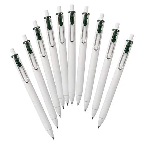 Mitsubishi Pencil Uni-Ball One UMNS38.7 Gel Pens 0.38mm Green Black 10-Pack | Smooth Ink Flow thumbnail 1