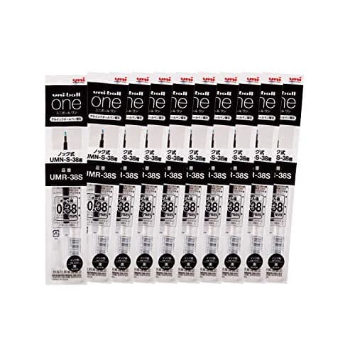 Mitsubishi Pencil Uni-Ball One Gel Pen Refill 0.38mm Black 10-Pack | Darker Ink for Memorable Notes thumbnail 1