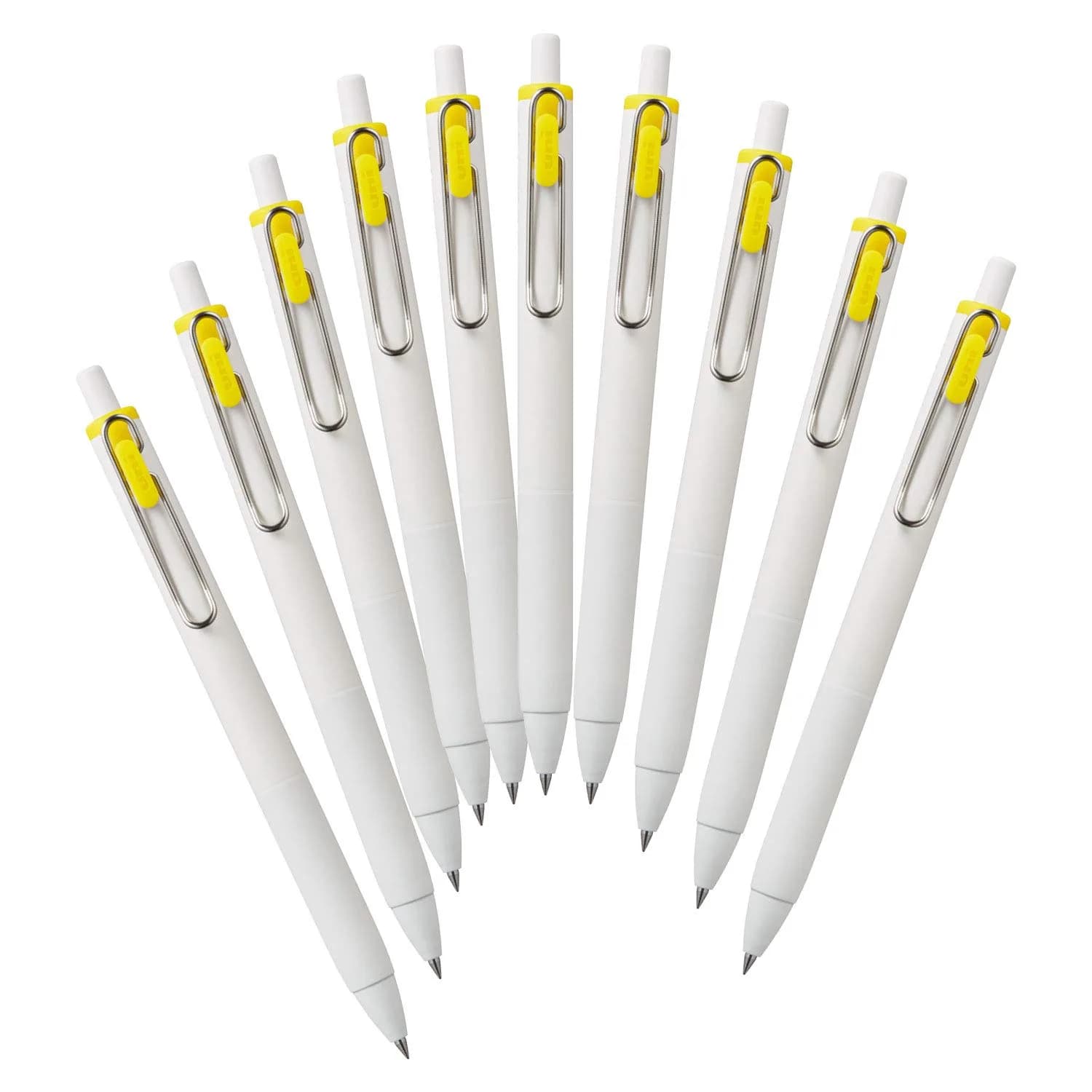 Mitsubishi Pencil Uni-ball One Gel Pen, Yellow, 0.5mm, 10-Pack | Smooth Ink Flow for Students & Office - main product image
