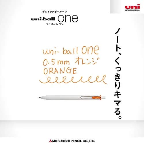 Mitsubishi Pencil Uni-ball One Gel Pen, Orange, 0.5mm, 10-Pack | Darker Ink for Memorable Writing thumbnail 3