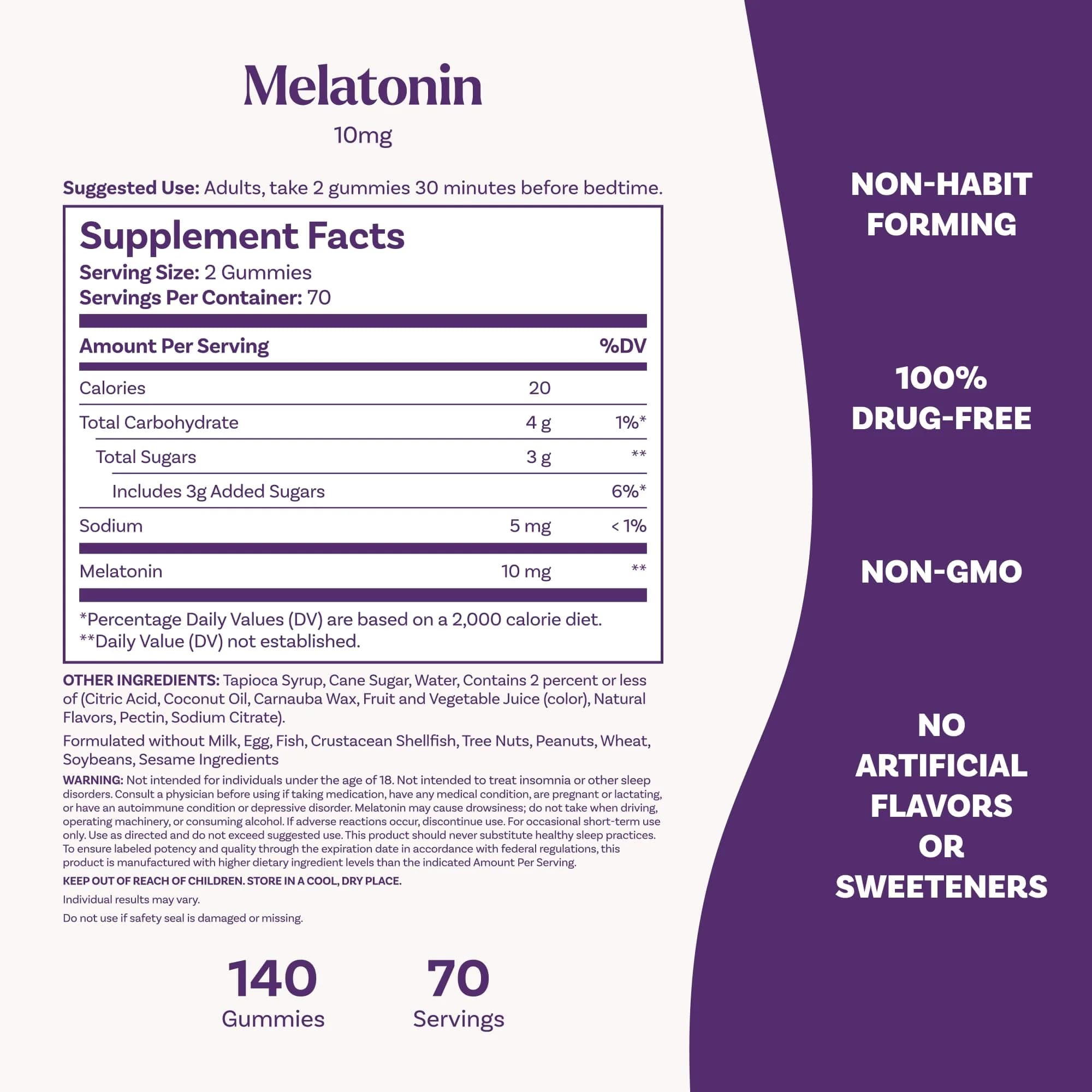 Natrol Melatonin 10 mg Gummies, Sleep Support for Adults, 140 Count | Strawberry Flavor, Vegetarian, Non-Habit Forming - view 5