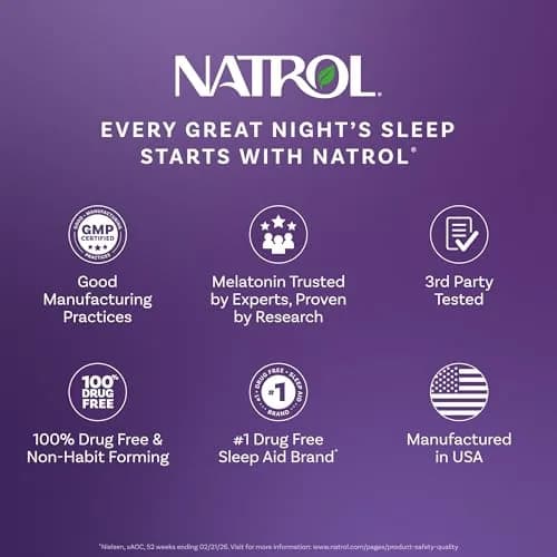 Natrol Melatonin 10 mg Gummies, Sleep Support for Adults, 140 Count | Strawberry Flavor, Vegetarian, Non-Habit Forming thumbnail 7