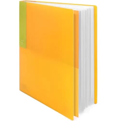 Kokuyo 40-Pocket Binder with Plastic Sleeves, A4 Art Portfolio Folder | Yellow thumbnail 1