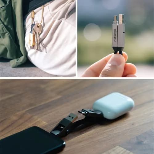Rolling Square inCharge 6 Keychain USB C Charger Cable, Lightning & Micro-USB, 8.6cm (3.4 inches) | Universal 6-in-1 Charging Cable thumbnail 3