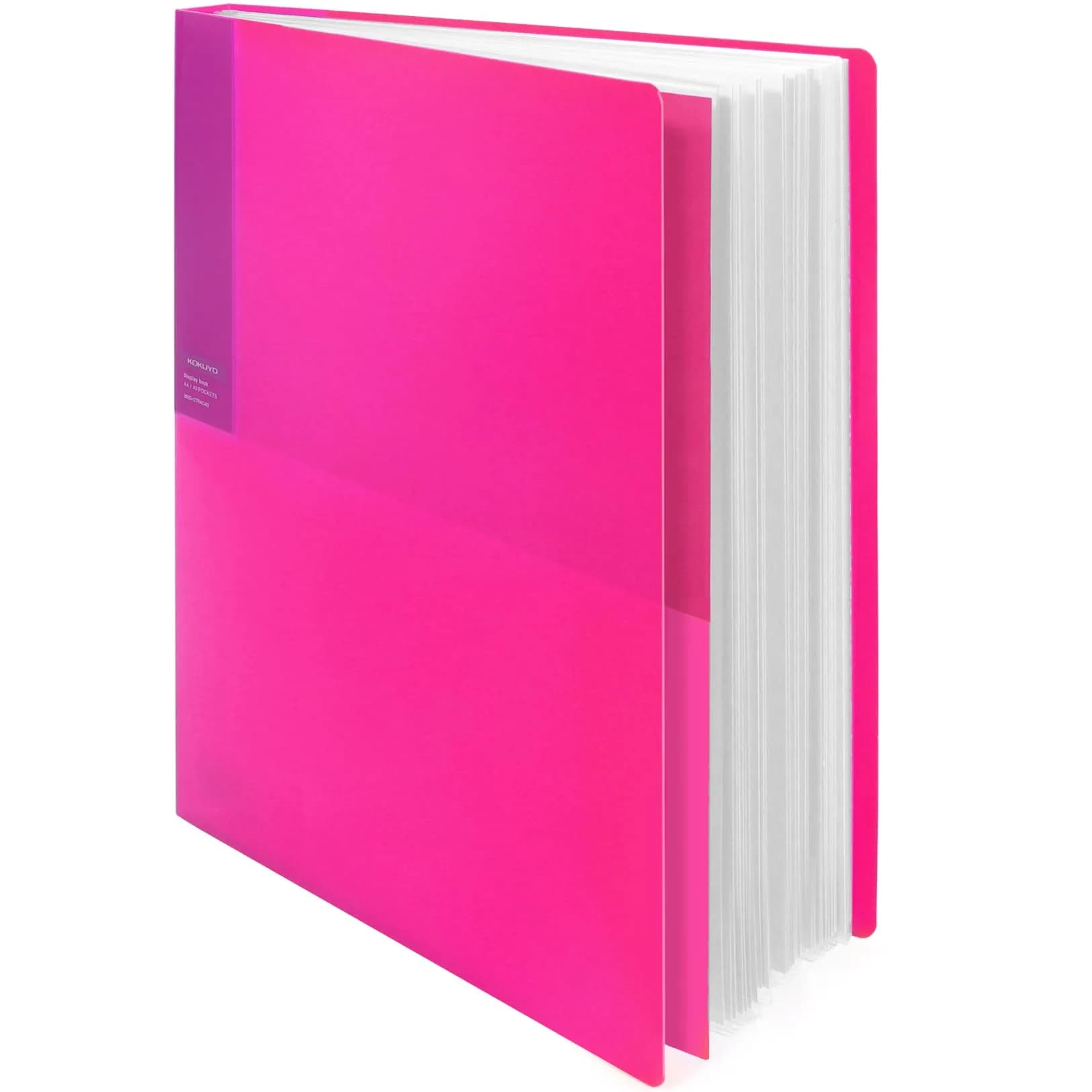 Kokuyo 40-Pocket Binder with Plastic Sleeves (Pink), A4 Art Portfolio Folder with Clear Sheet Protectors | 80 Pages - main product image