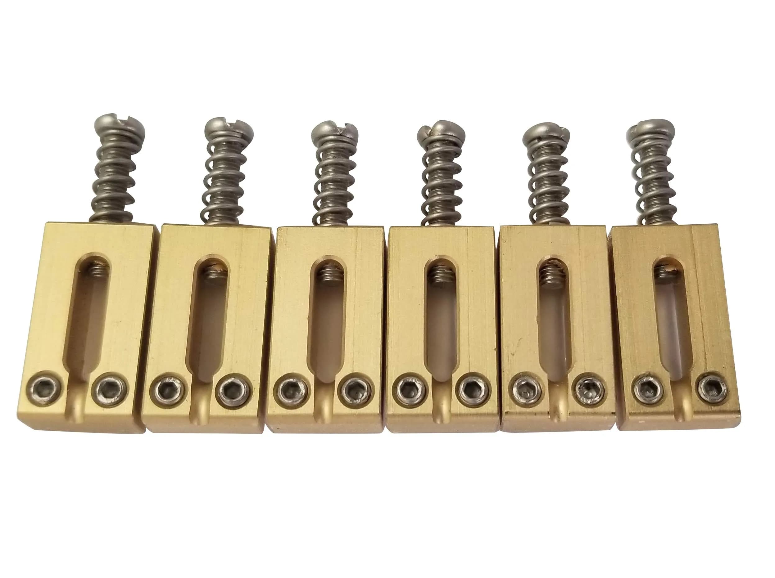Long Beach Music Guitar Bridge Saddles Solid Brass 10.80mm for Fender Stratocaster | Precise, Durable, Resonant
