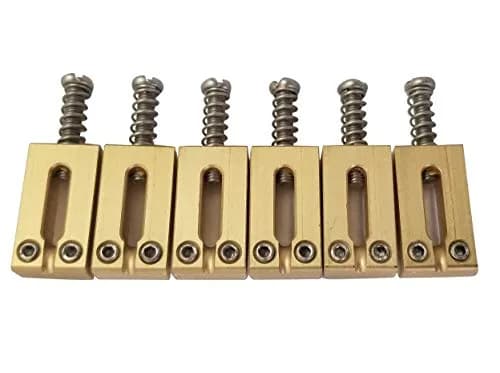 Long Beach Music Guitar Bridge Saddles Solid Brass 10.80mm for Fender Stratocaster | Precise, Durable, Resonant thumbnail 1