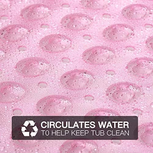YINENN Bath and Shower Safety Mats 40x16 inch | Non Slip with Suction Cups for Bathroom, Extra Large, Machine Washable, Light Pink thumbnail 3