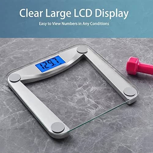 Vitafit Digital Bathroom Scale 11x11 in | 0.1lb Accuracy, 400lb Capacity, Tempered Glass thumbnail 3