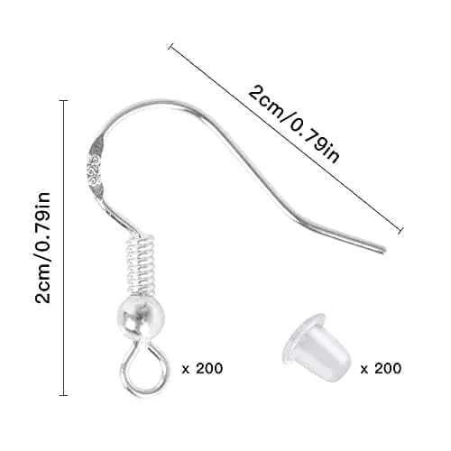 Lhedon 925 Sterling Silver Earring Hooks Hypoallergenic 200 PCS | DIY Jewelry thumbnail 6
