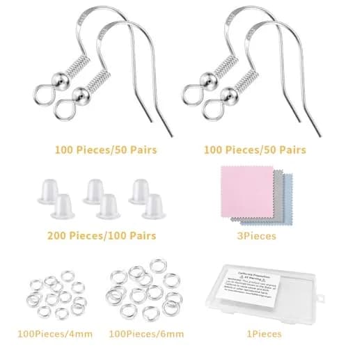 Lhedon 925 Sterling Silver Earring Hooks Hypoallergenic 200 PCS | DIY Jewelry thumbnail 2