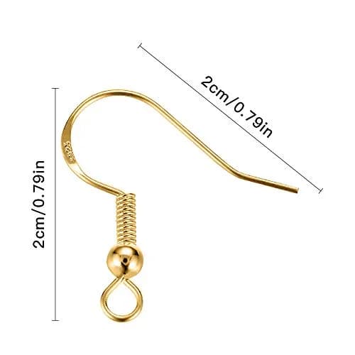 Lhedon Jewelry Finding Kit 200 pcs/100 pairs | Hypoallergenic Sterling Silver & Gold Earring Hooks for DIY Jewelry thumbnail 2
