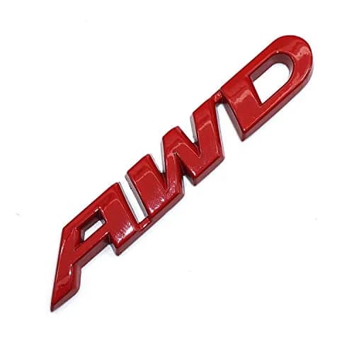 EmbRoom AWD Emblem, 3D Metal Tailgate Side Sticker Badge Replacement For 4x4 All Wheel Drive SUV Off Road (Red) 8.9cm (3.5in) thumbnail 2