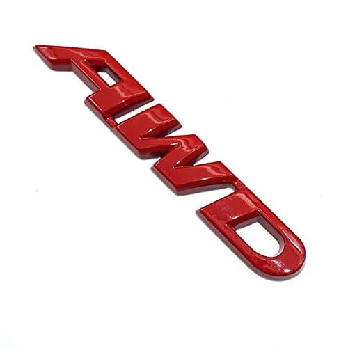 EmbRoom AWD Emblem, 3D Metal Tailgate Side Sticker Badge Replacement For 4x4 All Wheel Drive SUV Off Road (Red) 8.9cm (3.5in) thumbnail 3