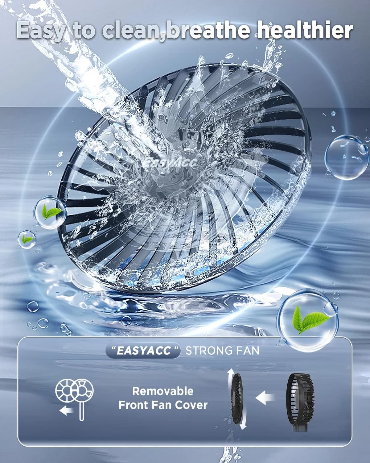 EasyAcc Portable Rechargeable Fan 213g (7.5oz) | 4-Speed Foldable Mini Fan for Travel & Office - view 5