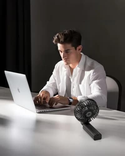 EasyAcc Portable Rechargeable Fan 213g (7.5oz) | 4-Speed Foldable Mini Fan for Travel & Office thumbnail 8