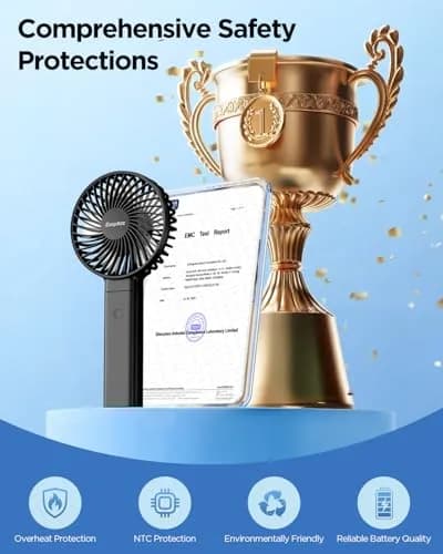 EasyAcc Portable Rechargeable Fan 213g (7.5oz) | 4-Speed Foldable Mini Fan for Travel & Office thumbnail 2