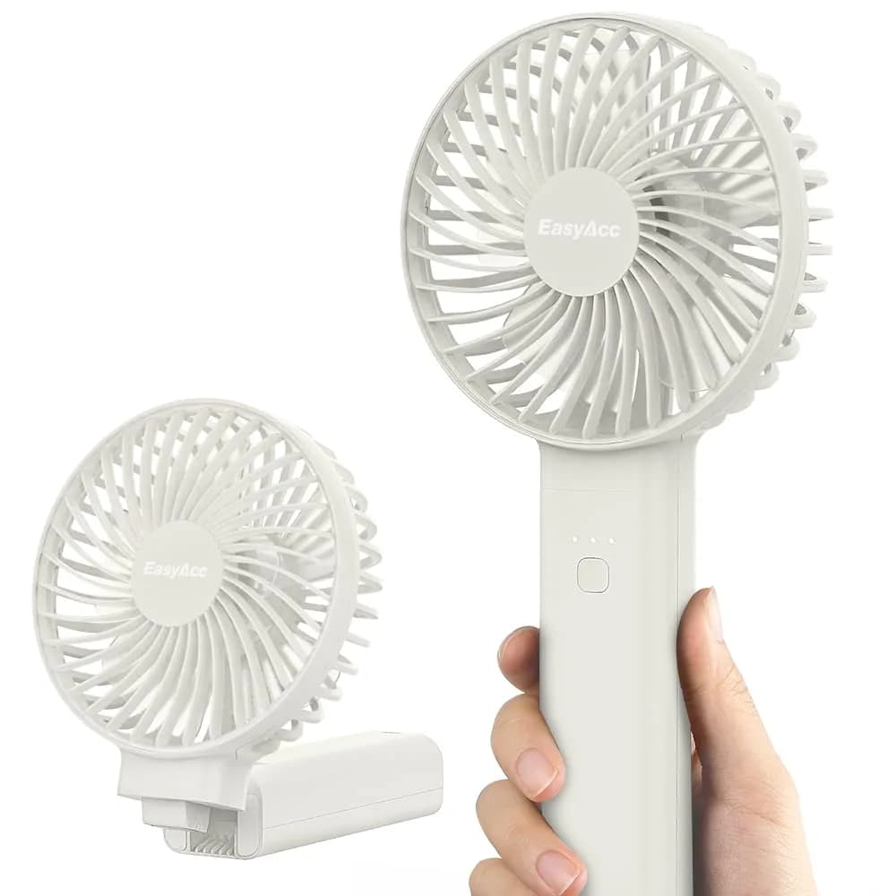 EasyAcc Portable Rechargeable Fan 4 Speeds, 17 Hours Use | Quiet Cooling for Travel & Office - main product image