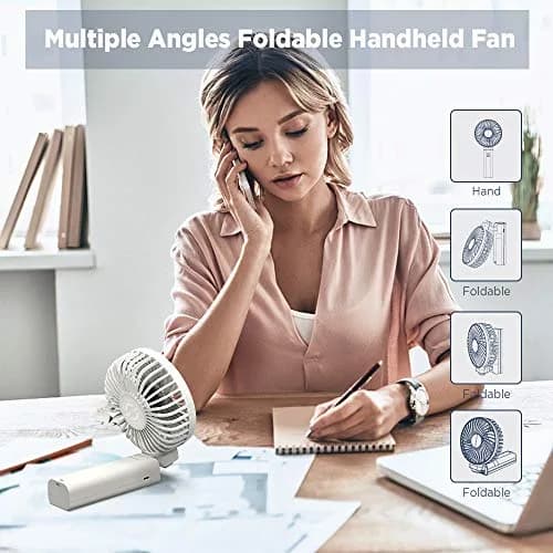 EasyAcc Portable Rechargeable Fan 4 Speeds, 17 Hours Use | Quiet Cooling for Travel & Office thumbnail 6