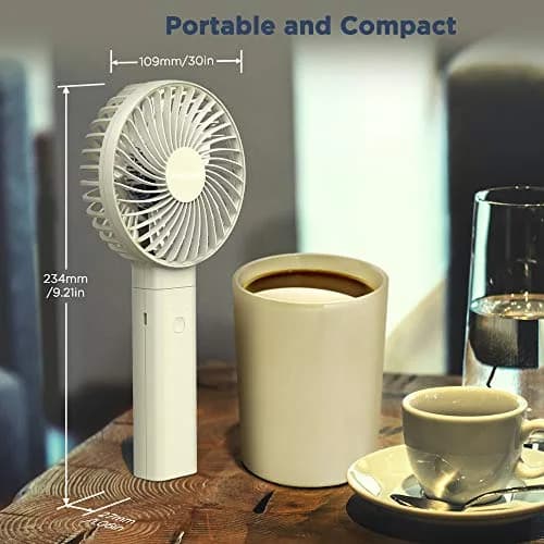 EasyAcc Portable Rechargeable Fan 4 Speeds, 17 Hours Use | Quiet Cooling for Travel & Office thumbnail 7