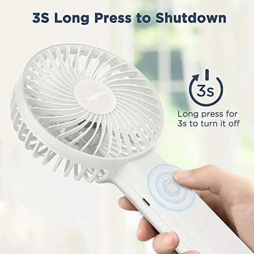 EasyAcc Portable Rechargeable Fan 4 Speeds, 17 Hours Use | Quiet Cooling for Travel & Office thumbnail 3