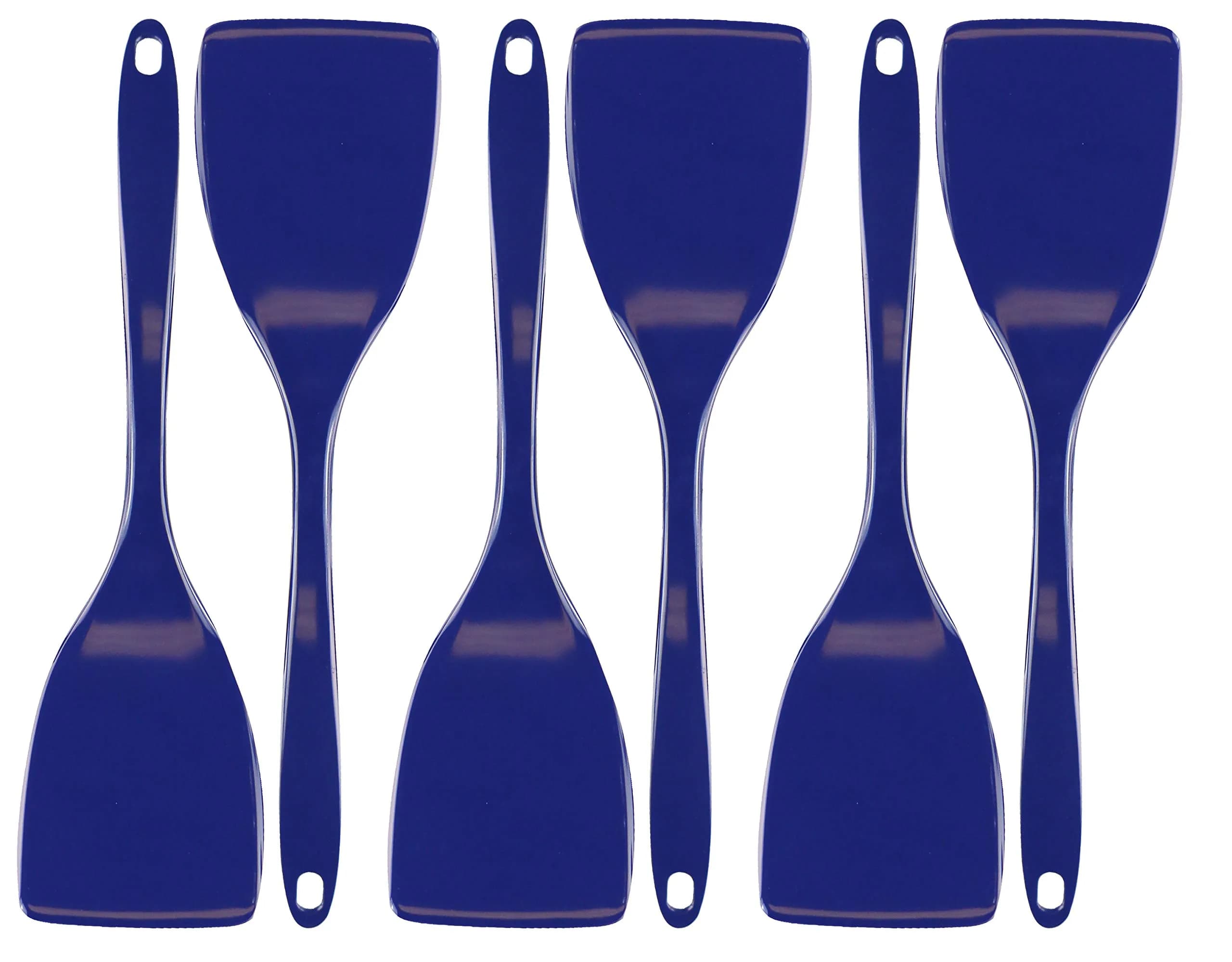 Reston Lloyd Melamine Spatula Turner Set of 6 | 27.9 cm (11 inch) Heat Resistant, BPA-Free Utensils for Non-Stick Pans — Indigo