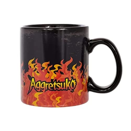 Seven20 Aggretsuko Heat Reveal Fire & Skulls 20oz Ceramic Coffee Mug | Fun Skull & Panda Design thumbnail 3