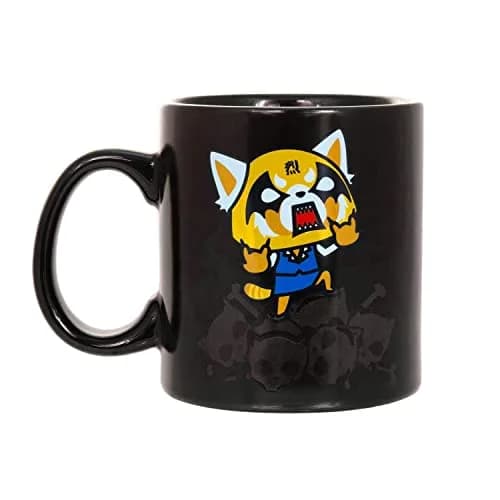 Seven20 Aggretsuko Heat Reveal Fire & Skulls 20oz Ceramic Coffee Mug | Fun Skull & Panda Design thumbnail 4