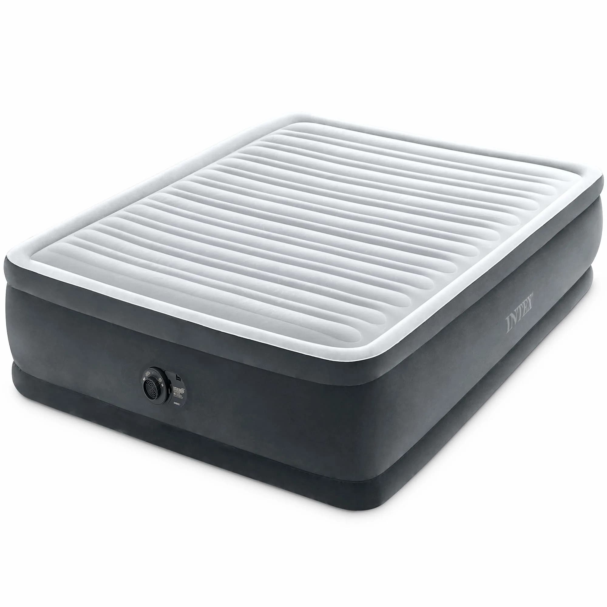 Intex Dura-Beam Deluxe 18" Queen Air Mattress with Built-in Pump | 45.7cm (18") Queen Air Mattress with Built-in Pump - main product image