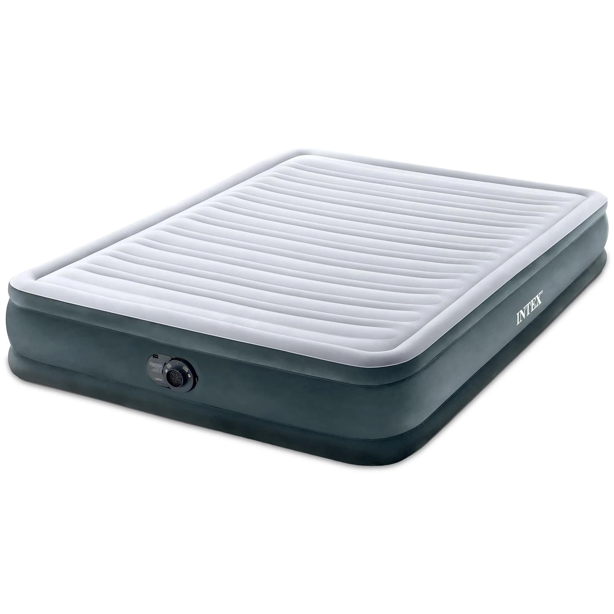 Intex Dura-Beam Deluxe Comfort Plush Air Mattress with Built-in Pump, Queen 203cm x 152cm x 33cm | Supports 272kg