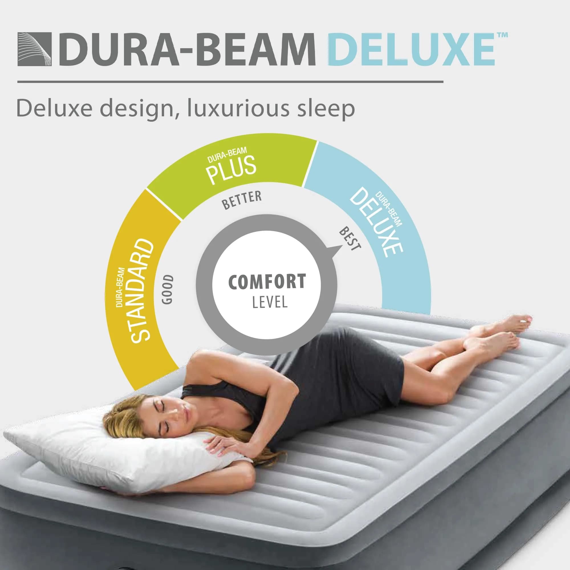 Intex Dura-Beam Deluxe 18" Twin Size Air Mattress with Built-in Pump | 45.7cm (18") Elevated Comfort - view 4