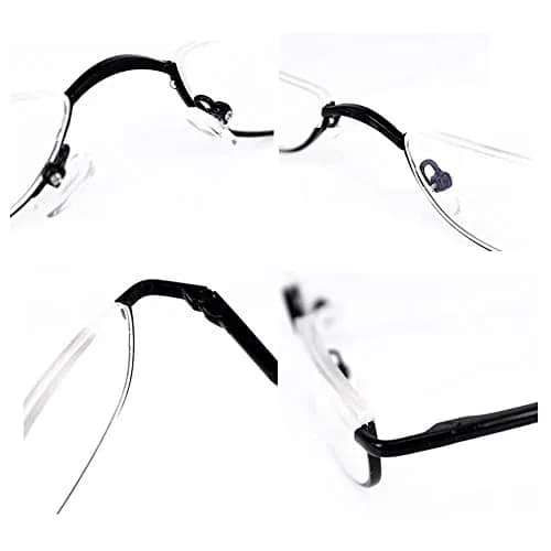 Viseng Half Frame Reading Glasses for Women Men 1.0 Diopter | Slim Metal Semi Rimless thumbnail 5