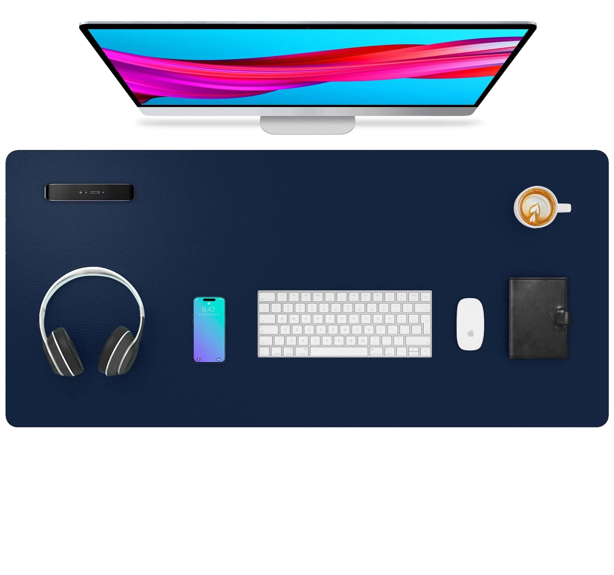 Aothia PU Leather Desk Pad Protector 91cm x 43cm (36" x 17") | Smooth Surface for Writing and Mouse Use - main product image