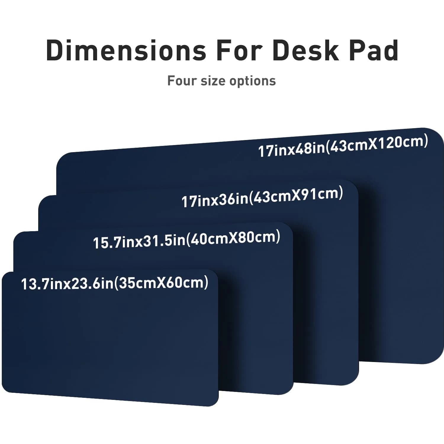 Aothia Dark Blue 36" x 17" Leather Desk Pad Protector - Premium PU Leather Mouse Pad & Office Desk Mat - view 8