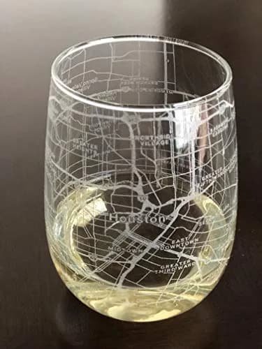 Or Something Stemless 17oz Wine Glass Urban City Map Houston Texas | Etched Glassware for Wine Lovers thumbnail 1