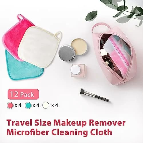 Natwag Reusable Makeup Remover Cloths 15cm x 15cm (6" x 6") | Pack of 12 Microfiber Face Washcloths with Mesh Bag thumbnail 6