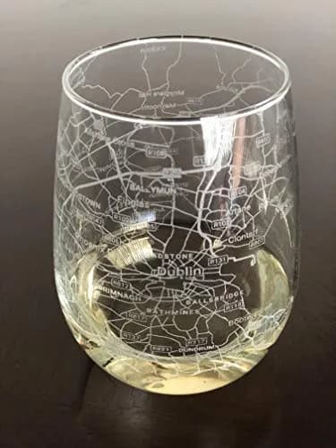 Or Something 17oz Stemless Wine Glass with Dublin Ireland City Map | Dishwasher Safe & Made in USA thumbnail 1
