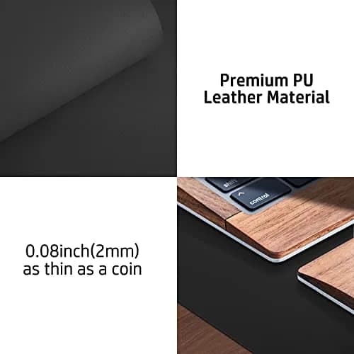 Aothia Black PU Leather Desk Pad Protector 60cm x 35cm (23.6" x 13.7") | Non-Slip Waterproof Surface for Office & Home thumbnail 7