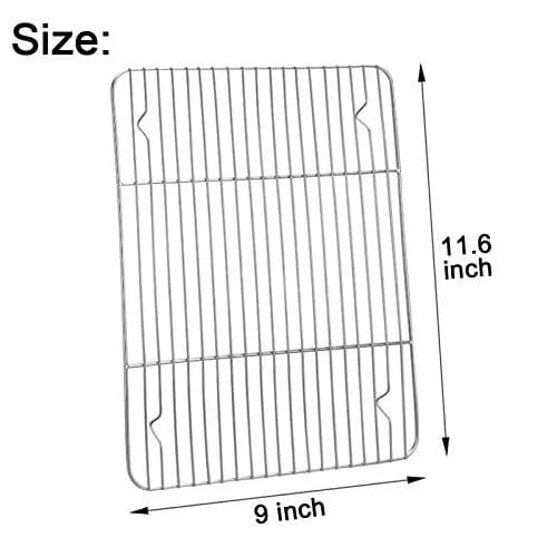 E-far Stainless Steel Cooling Rack Set of 2, 11.6'' x 9'' | Rust-Free & Oven-Safe for Baking & Roasting thumbnail 2