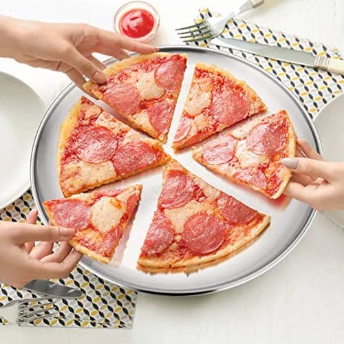 P&P CHEF 12 Inch Pizza Pan, Stainless Steel Baking Tray for Oven, Silver thumbnail 4