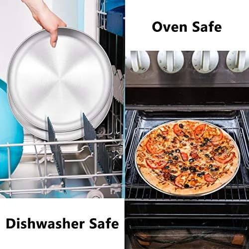P&P CHEF 12 Inch Stainless Steel Pizza Pan Set of 2 | Heavy Duty Baking & Serving Tray thumbnail 6